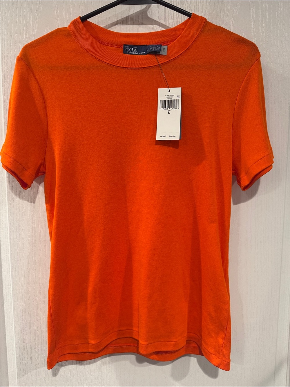 Polo Ralph Lauren Slim Fit Cotton Tee Women’s L Classic Orange NWT $88